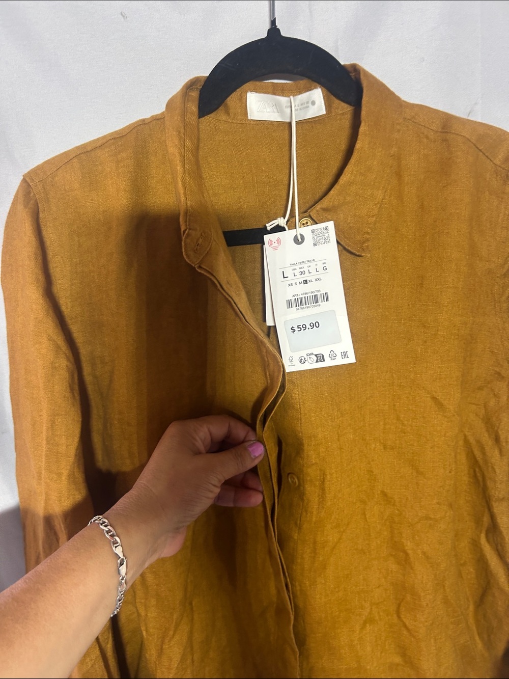 Sara Linen Shirt Jacket - Mustard